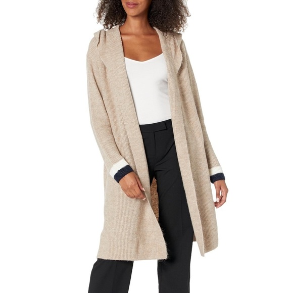 Tommy Hilfiger Women's Hood Kimono Cardigan Sweater heather beige - Picture 1 of 3